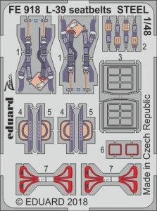Eduard FE918 L-39 seatbelts STEEL EDUARD, SPECIAL HOBBY 1/48