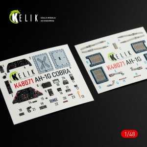 KELIK K48071 AH-1G INTERIOR 3D DECALS FOR ICM/SPECIALHOBBY KIT 1/48