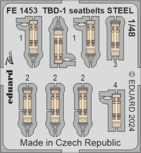 Eduard FE1453 TBD-1 seatbelts STEEL HOBBY BOSS 1/48