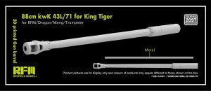 Rye Field Model 2097 88cm kwK 43L/71 barrel for Kingtiger (RFM/Trumpeter/Meng/Dragon) 1/35