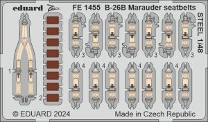 Eduard FE1455 B-26B Marauder seatbelts STEEL ICM 1/48