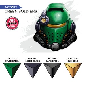 AK Interactive AK17517 GREEN SOLDIERS – QUICK GEN SET 4x18ml
