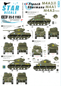 Star Decals 35-C1103 French Shermans # 2 1/35