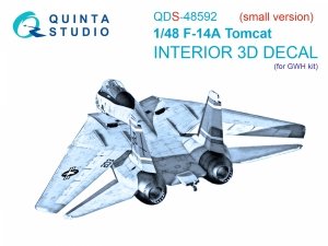Quinta Studio QDS-48592 F-14A Tomcat 3D-Printed & coloured Interior on decal paper (GWH) (Small version) 1/48