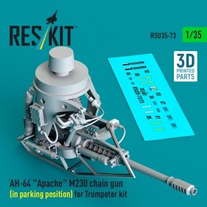 RESKIT RSU35-0073 AH-64 Apache M230 chain gun (in parking position) for Trumpeter kit (3D Printed) 1/35