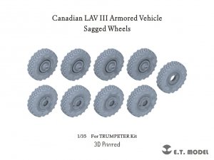 E.T. Model P35-155 U.S.Army Stryker Armored Vehicle Sagged Wheels For TRUMPETER Kit 1/35
