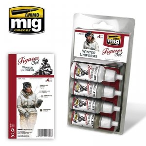 AMMO of Mig Jimenez 7020 Winter Uniforms Figures Set 4x17ml