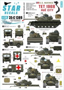 Star Decals 35-C1389 Tet 1968 - Hué City. US Marines tanks and vehicles. 1/35