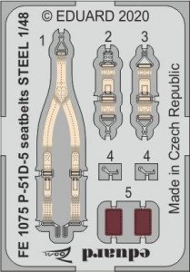 Eduard FE1075 P-51D-5 seatbelts STEEL 1/42 AIRFIX