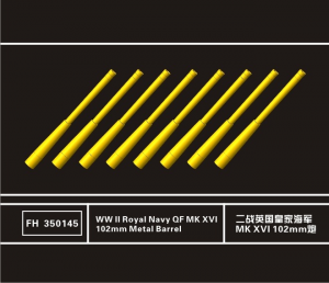 FlyHawk Model FH350145 WWII Royal Navy QF Mk.XVI 102mm Metal Barrels (8 Pcs.) 1/350