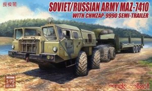 Modelcollect UA72048 Soviet/Russian Army MAZ-7410 with ChMZAP-9990 Semi-Trailer 1/72