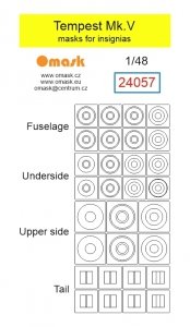 Omask 24057 Tempest Mk.V RAF masks for insignias 1/48