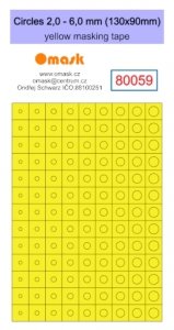 Omask 80059 Circles 2,0-6,0 mm (130x90mm) yellow masking tape