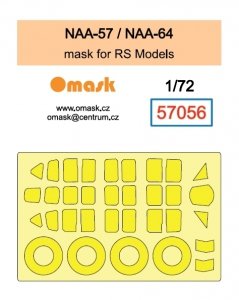 Omask 57056 NAA-57 / NAA-64 mask (for RS Models) clear parts yellow masking tape 1/72