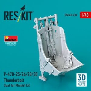 RESKIT RSU48-0204 P-47D-25/26/28/30 Thunderbolt Seat for MiniArt kit (3D Printed) (1/48)