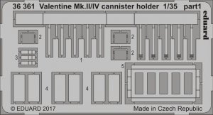 Eduard 36361 Valentine Mk. II/ IV cannister holder TAMIYA 1/35