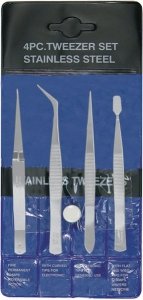 Excel 30416 4 Piece Tweezers Set