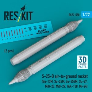 RESKIT RS72-0558 S-25-O air-to-ground rocket (2 pcs) (3D Printed) 1/72