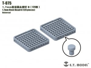 E.T. Model T-075 1.7mm Rivet Head B (120 pieces) ( nity )