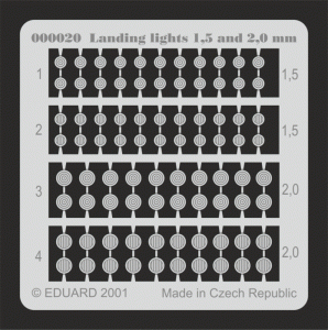 Eduard 00020 Landing lights 1,5 and 2mm