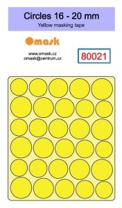 Omask 80021 Circles 16 - 20 mm (yellow masking tape)