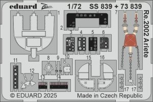Eduard SS839 Re.2002 Ariete cockpit detail set ITALERI 1/72