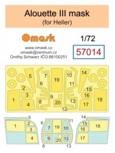 Omask 57014 Alouette III mask (for Heller) 1/72