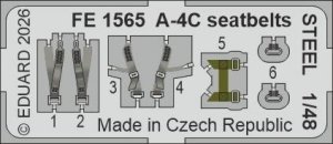 Eduard FE1565 A-4C seatbelts STEEL for HOBBY BOSS 1/48
