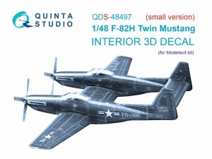 Quinta Studio QDS-48497 F-82H Twin Mustang 3D-Printed coloured Interior on decal paper (Modelsvit) (Small version) 1/48