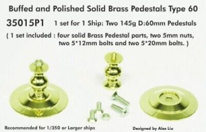 Pontos 35015P1 Buffed and Polished Solid Brass Pedestals Type 60