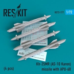 RESKIT RS72-0177 KH-25MR (AS-10 KAREN) MISSILES WITH APU-68 (4 PCS) 1/72