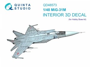 Quinta Studio QD48573 MiG-31M 3D-Printed & coloured Interior on decal paper (Hobby Boss) 1/48