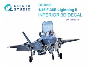 Quinta Studio QD48440 F-35B 3D-Printed & coloured Interior on decal paper (Tamiya) 1/48