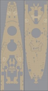 Pontos 35010WD1 USS BB-63 Missouri Wooden Deck set Natural tone (1:350)