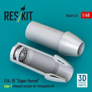 RESKIT RSU48-0522 F/A-18 Super Hornet type 1 exhaust nozzles for Hasegawa kit (3D Printed) 1/48