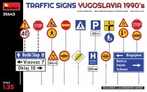 MiniArt 35643 TRAFFIC SIGNS. YUGOSLAVIA 1990’s 1/35