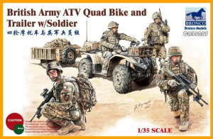 Bronco CB35207 British Army ATV Quad Bike & Trailer w/ Figures w/ Foot Bridge 1/35
