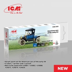 ICM 3058 Acrylic paint set for American cars of the early ХХ 12 ml х 6