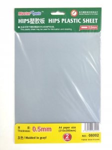 Trumpeter 08002 0.5mm HIPS plastic sheet A4 size (2pcs)