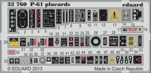 Eduard 32760 P-61 placards 1/32 Hobby Boss