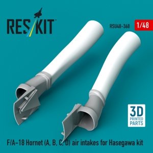 RESKIT RSU48-0368 F/A-18 Hornet (A, B, C, D) air intakes for Hasegawa kit (3D Printed) (1/48)