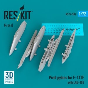 RESKIT RS72-0502 Pivot pylons for F-111F with LAU-105 (4 pcs) (1/72)