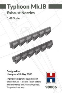 Hobby 2000 90006 Hawker Typhoon Mk. IB - Exhaust Nozzles (for Hasegawa and Hobby 2000 Kits) (3D-Printed) 1/48