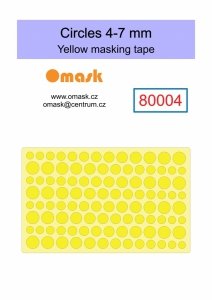 Omask 80004 Circles 4-7 mm (yellow masking tape)
