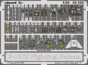 Eduard 32523 F-16CJ interior 1/32 Tamiya