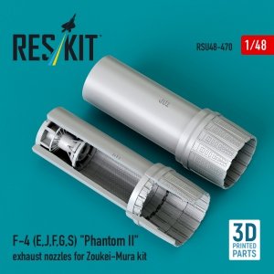 RESKIT RSU48-0470 F-4 (E, J, F, G, S) Phantom II exhaust nozzles for Zoukei-Mura kit (3D Printed) (1/48)