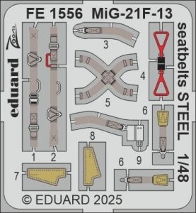 Eduard FE1556 MiG-21F-13 seatbelts STEEL EDUARD 1/48