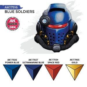 AK Interactive AK17516 BLUE SOLDIERS – QUICK GEN SET 4x18ml