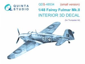 Quinta Studio QDS-48534 Fairey Fulmar Mk.II 3D-Printed & coloured Interior on decal paper (Trumpeter) (small version) 1/48