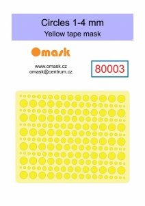 Omask 80003 Circles 1-4 mm (yellow masking tape)